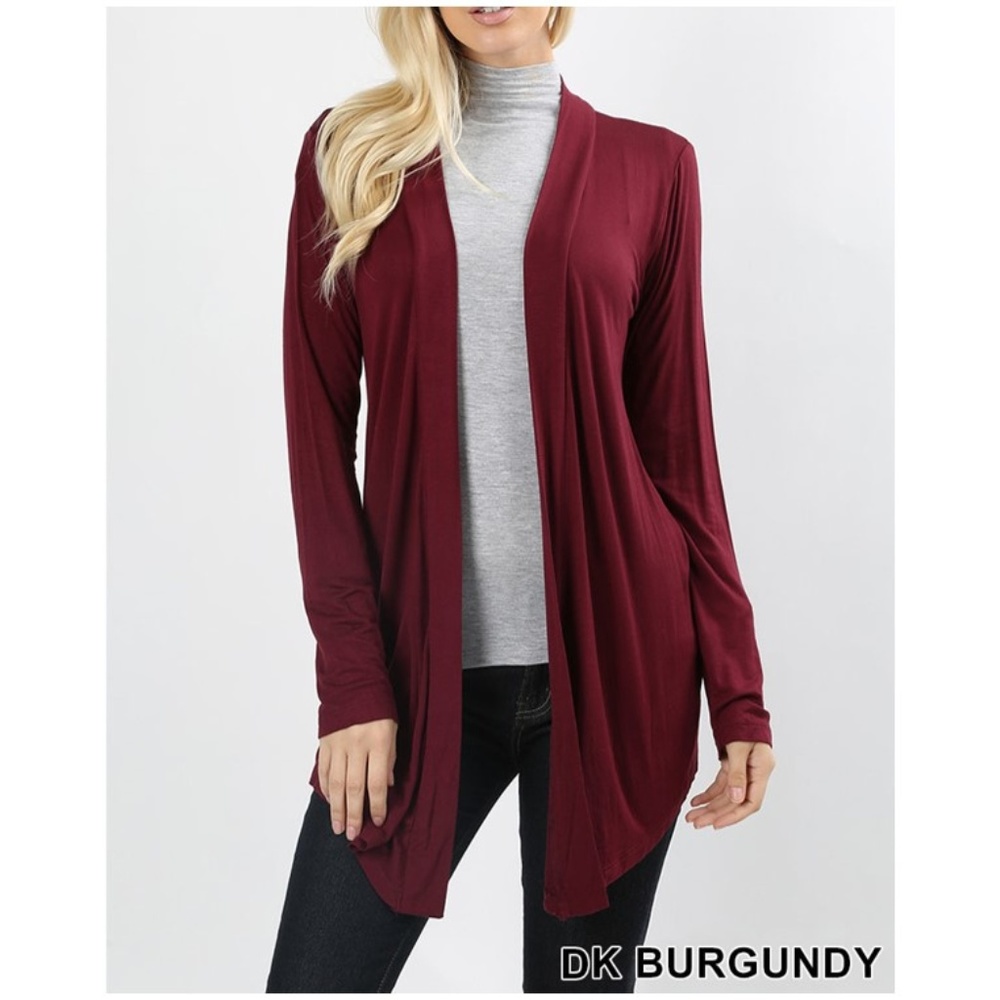 New! Burgundy Premium Knit Cardigan Plus Size